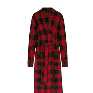 SKIMS brick buffalo check robe